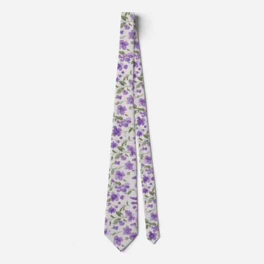 Lavender & sage floral tie ネクタイ (正面)