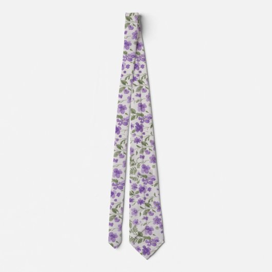 Lavender & sage floral tie ネクタイ (裏面)