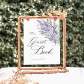 Lavender Sage Green Floral Guest Book Wedding 台座サイン