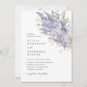 Lavender & Sage Green Floral Photo Wedding 招待状 (正面)
