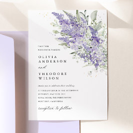 Lavender & Sage Green Floral Watercolor Wedding In 招待状