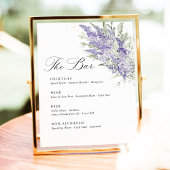 Lavender & Sage Green Floral Wedding Bar Menu 台座サイン