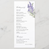 Lavender & Sage Green Floral Wedding Ceremony プログラム (裏面)