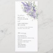 Lavender & Sage Green Floral Wedding Ceremony プログラム (正面)