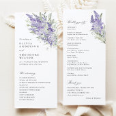Lavender & Sage Green Floral Wedding Ceremony プログラム