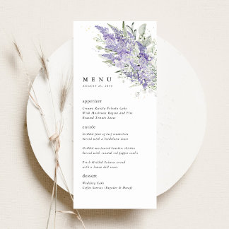 Lavender & Sage Green Floral Wedding Dinner メニュー
