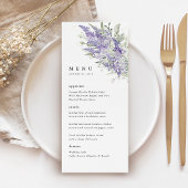 Lavender & Sage Green Floral Wedding Dinner メニュー