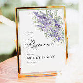 Lavender & Sage Green Floral Wedding Reserved Sign ポスター