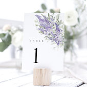 Lavender Sage Green Floral Wedding Table Numbers