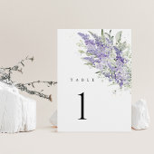 Lavender Sage Green Floral Wedding Table Numbers