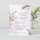 Lavender Sage Green Watercolor Wedding Invitation 招待状 (スタンド正面)