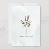 Lavender Sage Green Watercolor Wedding Invitation 招待状 (裏面)