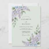 Lavender Sage Verdant Spring Wedding 招待状 (正面)