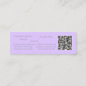 Lavender Script Business Card QR Code Service Menu スキニー名刺 (裏面)