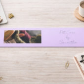 Lavender Script Business Card QR Code Service Menu スキニー名刺