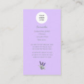 Lavender Script Business Card QR Code Service Menu 名刺 (裏面)