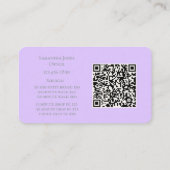 Lavender Script Business Card QR Code Service Menu 名刺 (裏面)