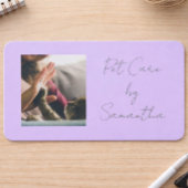 Lavender Script Business Card QR Code Service Menu 名刺