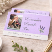Lavender Script Business Card QR Code Service Menu 名刺