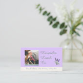Lavender Script Business Card QR Code Service Menu 名刺 (スタンド正面)