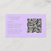 Lavender Script Business Card QR Code Service Menu 名刺 (裏面)