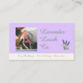 Lavender Script Business Card QR Code Service Menu 名刺 (正面)