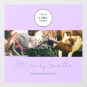 Lavender Script Logo Photo Pet Care ウィンドウサイン (シート)