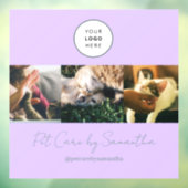 Lavender Script Logo Photo Pet Care ウィンドウサイン (シート3)
