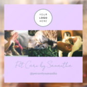 Lavender Script Logo Photo Pet Care ウィンドウサイン (シート2)
