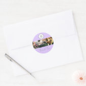 Lavender Script Logo Photo Pet Care Thank You  ラウンドシール (封筒)