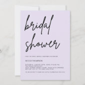 Lavender Script Modern Bridal Shower Invitation  招待状 (正面)