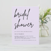 Lavender Script Modern Bridal Shower Invitation  招待状 (スタンド正面)