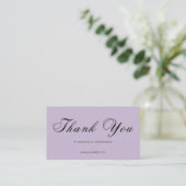 Lavender Script Thank You Card QR Small Business 名刺 (スタンド正面)