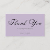 Lavender Script Thank You Card QR Small Business 名刺 (正面)