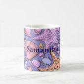 Lavender Seashell Personalized Coffee Mug コーヒーマグカップ (中央)