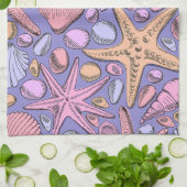 Lavender Seashell Personalized Kitchen Towel キッチンタオル (折り畳み)