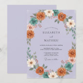 Lavender Serene Autumnal Wedding 招待状 (正面/裏面)