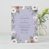 Lavender Serene Botanical Wedding 招待状 (スタンド正面)