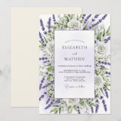 Lavender Serene Countryside Wedding 招待状 (正面/裏面)