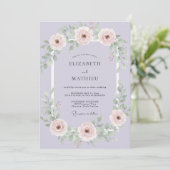Lavender Serene Floral Wedding 招待状 (スタンド正面)