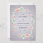 Lavender Serene Succulent Wedding 招待状 (正面)