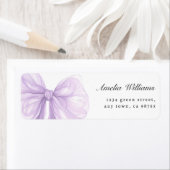 Lavender Sheer Bow Elegant Address ラベル (インサイチュ)