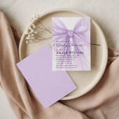 Lavender Sheer Bow Elegant Baby Shower 招待状