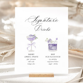 Lavender Signature Drinks Wedding 台座サイン
