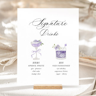 Lavender Signature Drinks Wedding 台座サイン