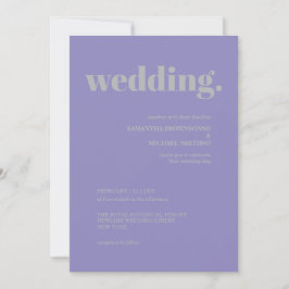 Lavender Silver Minimal Earth Tone Wedding 招待状