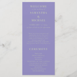 Lavender Silver minimal modern program wedding メニュー