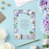 Lavender & Silver Modern Botanical Wedding アクリル招待状 (インサイチュ (ウェディング))