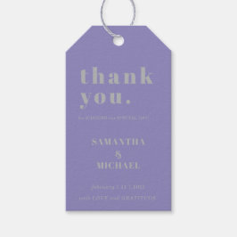 Lavender Silver Simple Classic Wedding Thank You ギフトタグ