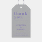 Lavender Silver Simple Classic Wedding Thank You ギフトタグ (裏面)